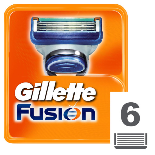 Gillette fusion náhradní žiletky hlavice (6 ks v balení)