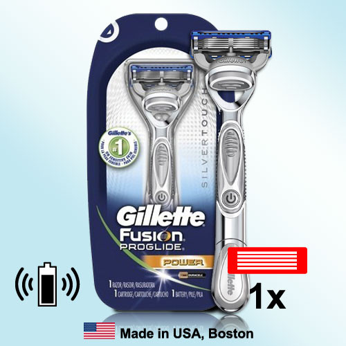 Gillette fusion proglide silver touch power strojek + 1ks hlavice