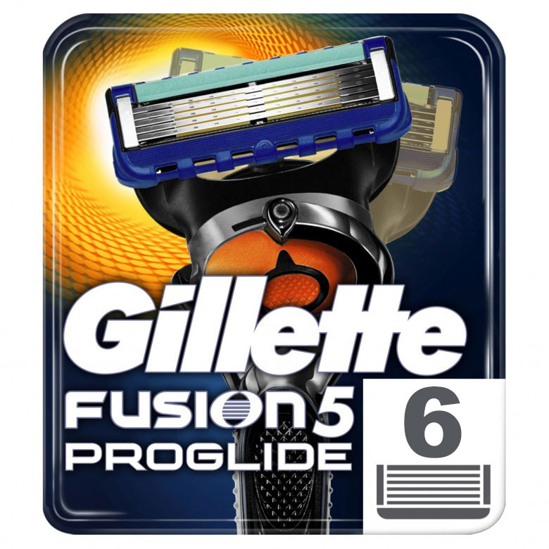 Gillette fusion proglide žiletky náhradní hlavice (6 kusy)