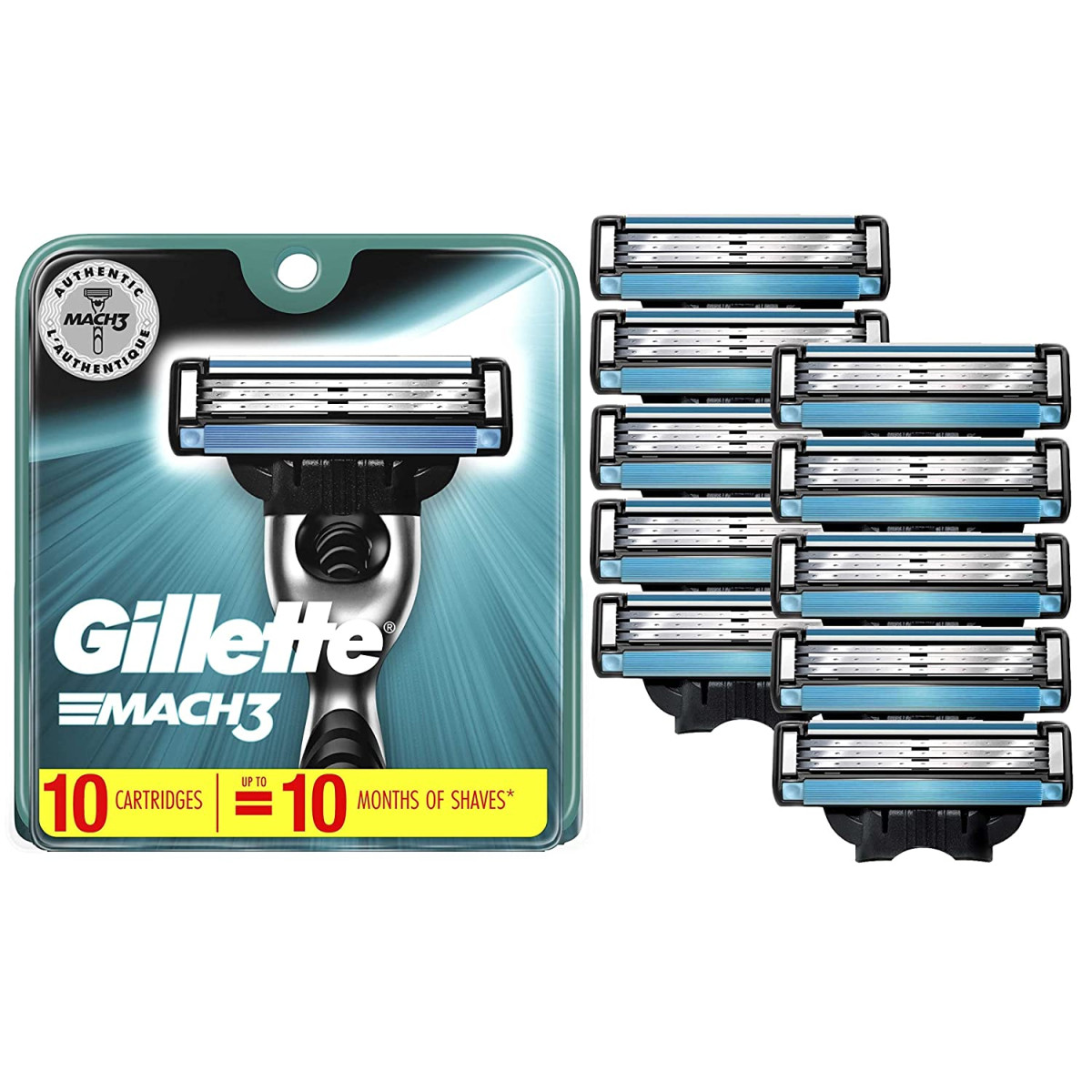 Gillette mach3 náhradní pánské žiletky hlavice (10 ks v balení)