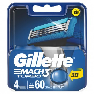 Gillette mach3 turbo náhradní pánské hlavice 4 ks