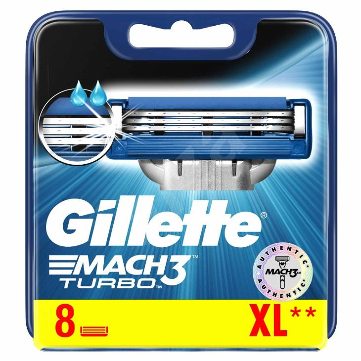 Gillette mach3 turbo náhradní pánské hlavice 8 ks