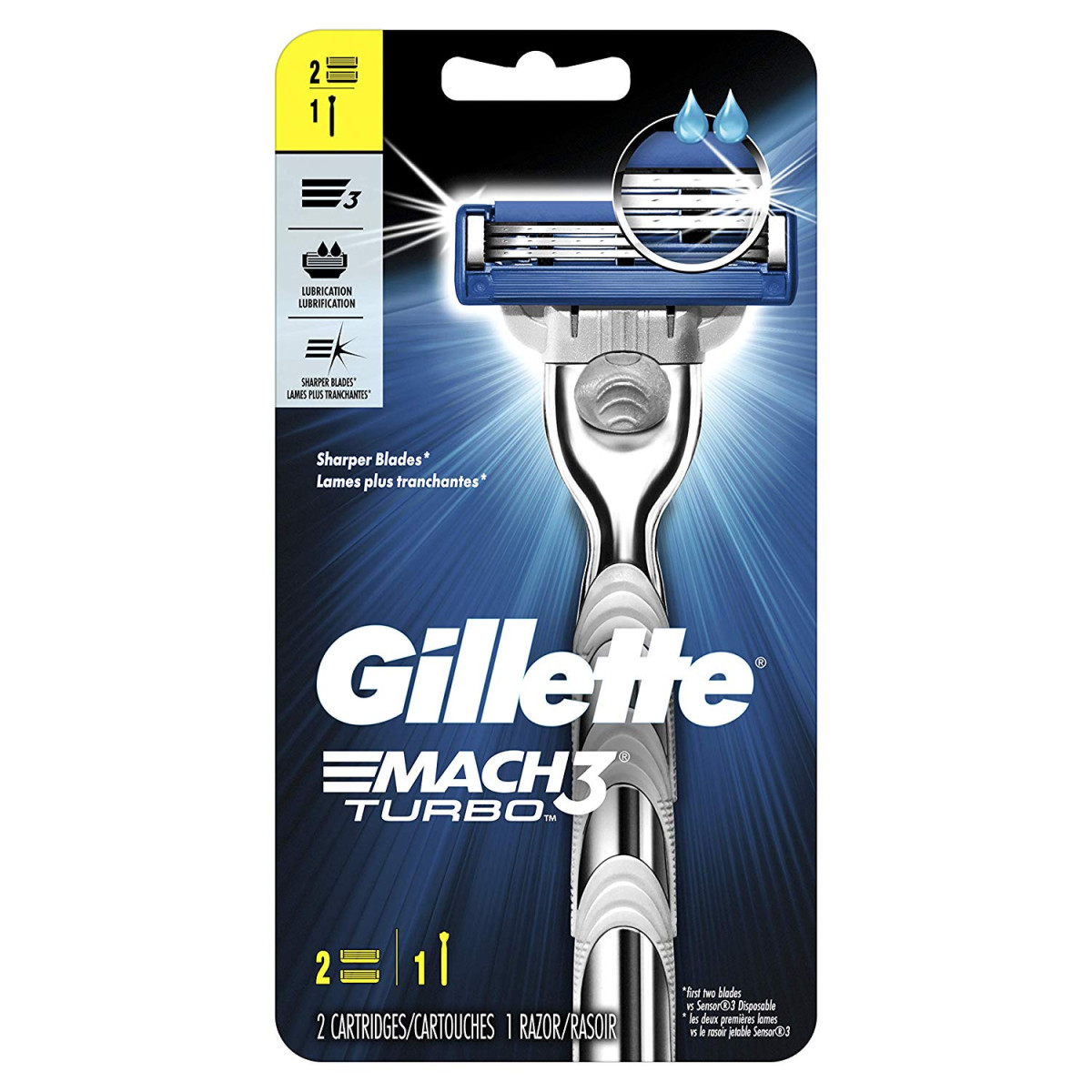 Gillette mach3 turbo strojek s 2 hlavicemi (žiletky)