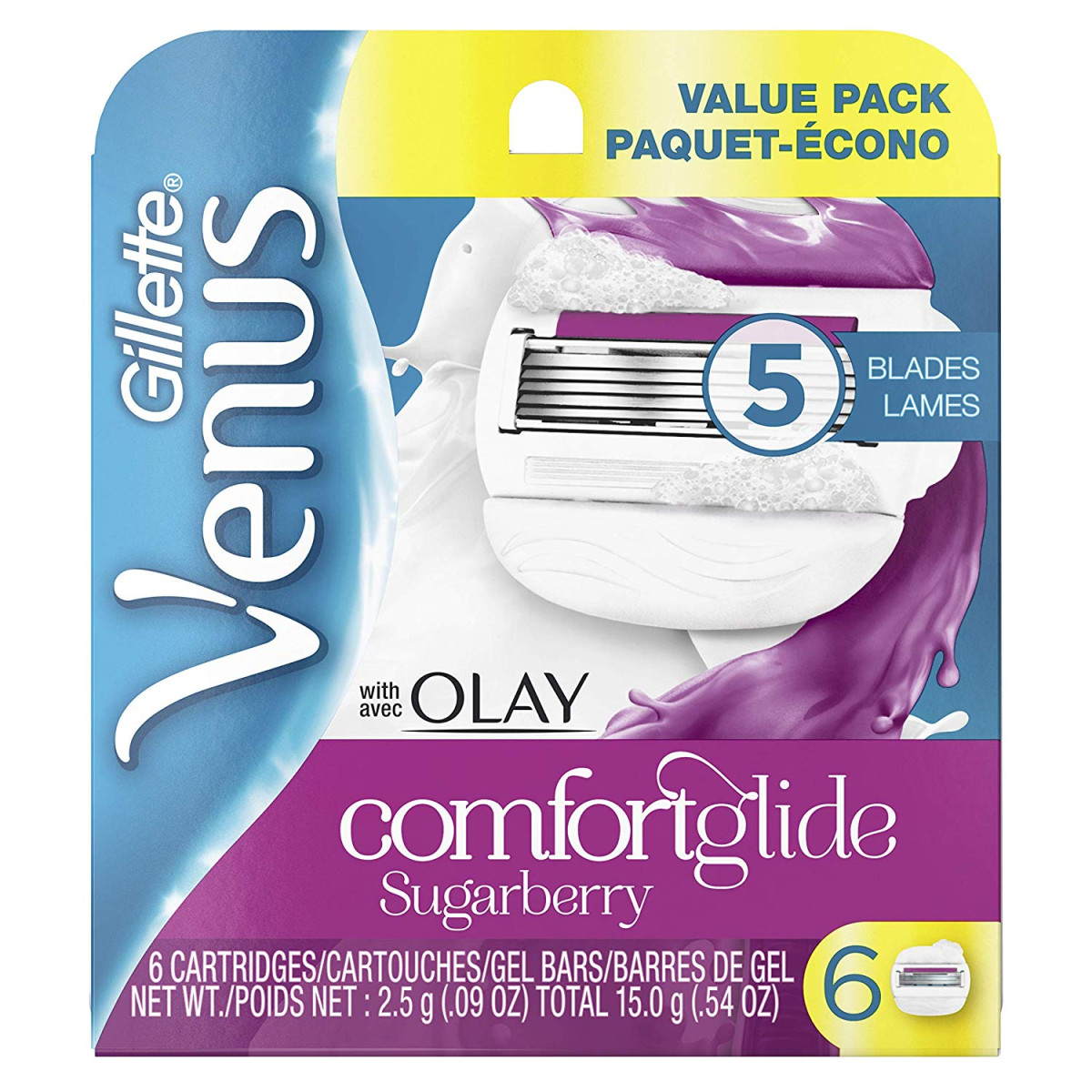 Gillette venus olay sugar berry - žiletky náhradní hlavice - 6ks