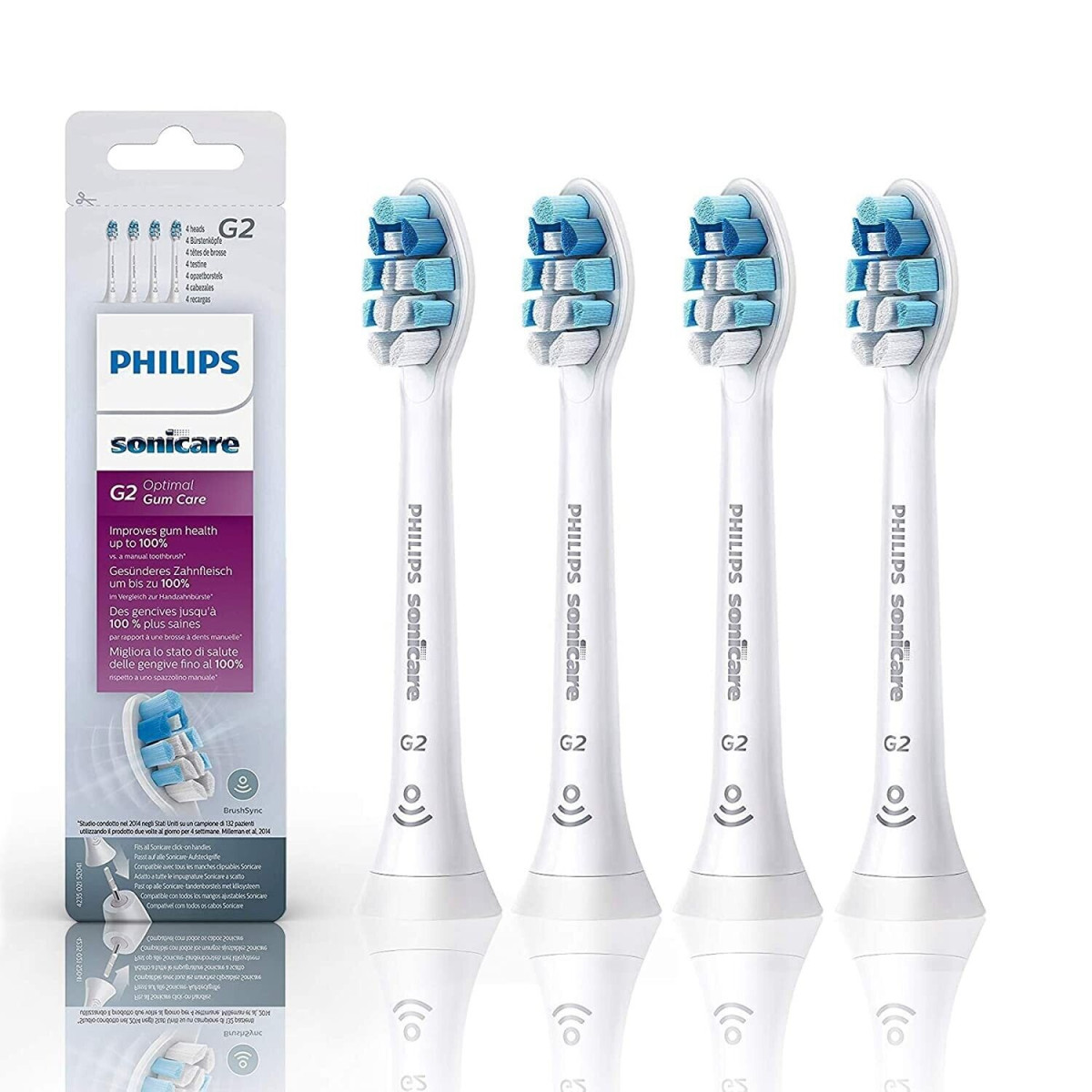 Philips sonicare g2 gum care náhradní hlavice hx9034/65, 4 ks, bílá