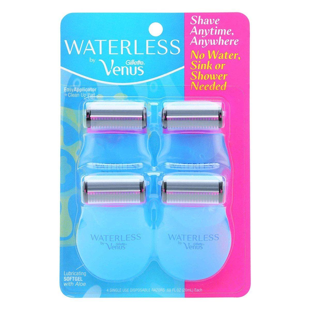 Waterless gillette venus 4ks - holení na dovolenou bez vody